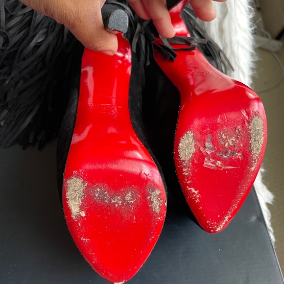 CHRISTIAN LOUBOUTIN Suede Interlopa 165 Fringed Knee
Boots - Picture 5 of 7